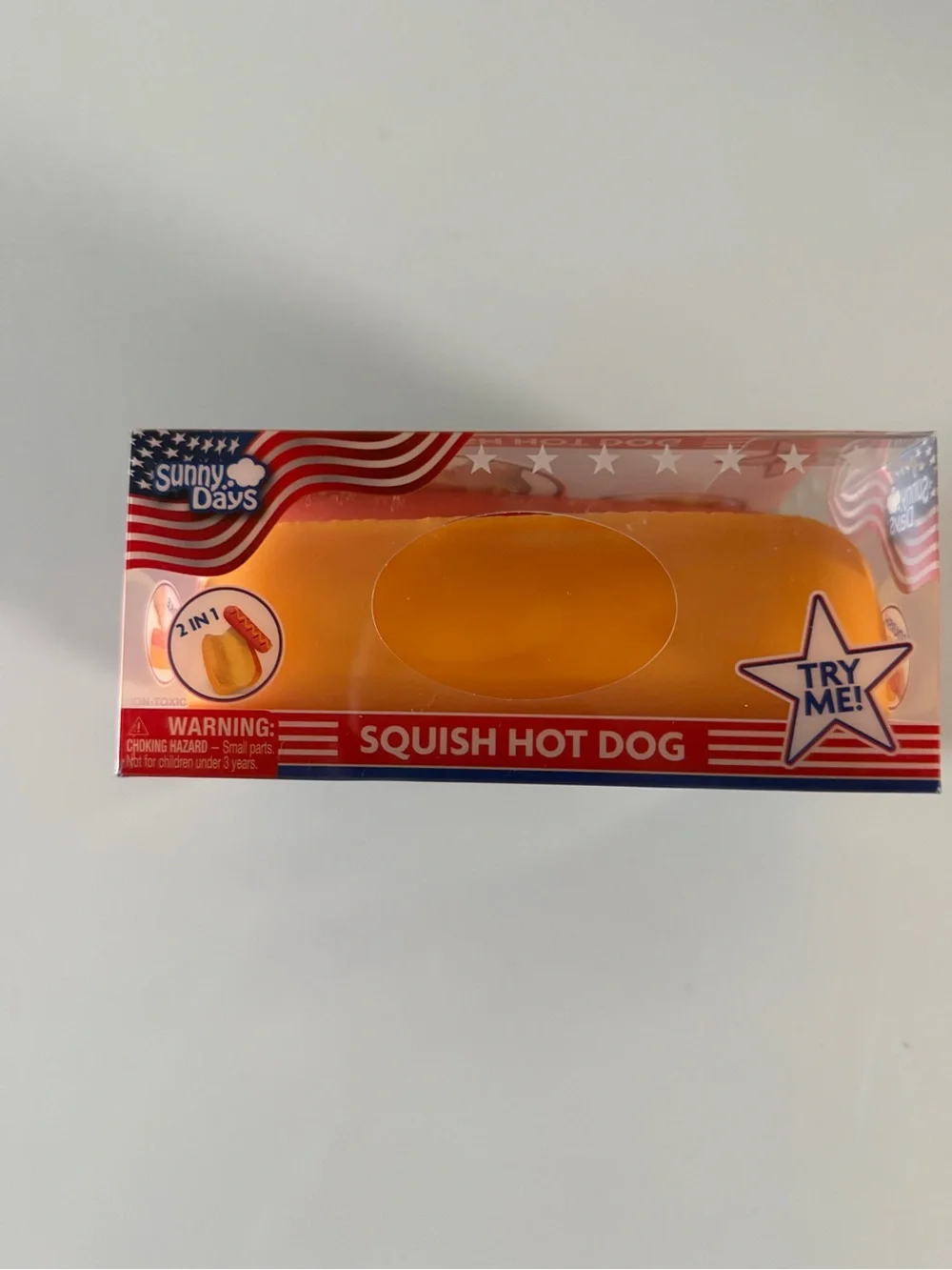 Sunny Days Squish Hot Dog Toy - Pink & Yellow